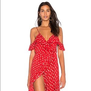 REVOLVE Band of Gypsies Foulard Faux Wrap Dress M